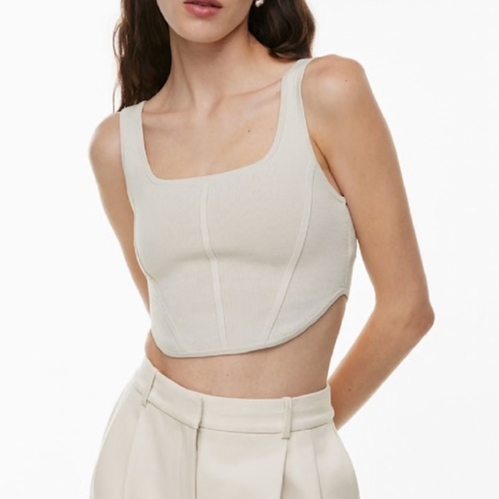 Aritzia | babaton | XS | matte pearl sculpted Women's Cream Top NWOT